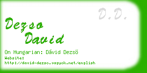 dezso david business card